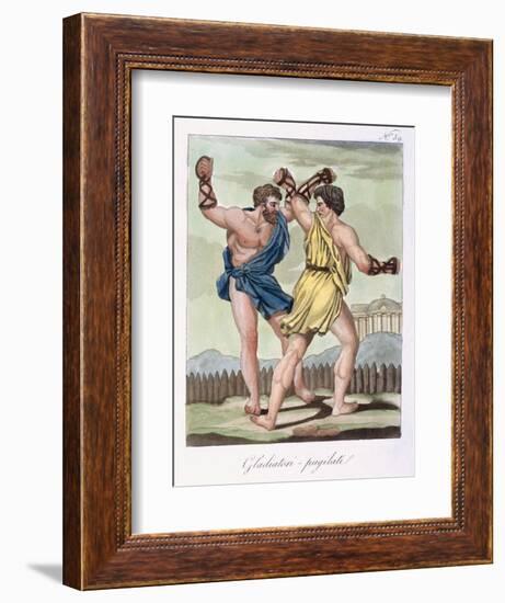 Gladiators, from Antique Rome Engraved by Labrousse, Published 1796-Jacques Grasset de Saint-Sauveur-Framed Giclee Print