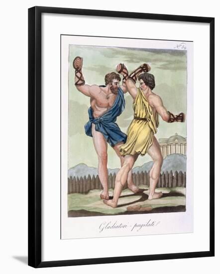 Gladiators, from Antique Rome Engraved by Labrousse, Published 1796-Jacques Grasset de Saint-Sauveur-Framed Giclee Print