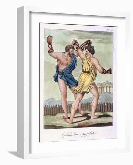 Gladiators, from Antique Rome Engraved by Labrousse, Published 1796-Jacques Grasset de Saint-Sauveur-Framed Giclee Print