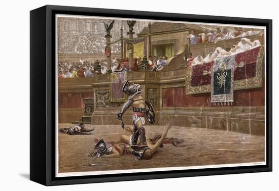 Gladiators in the Arena-Edmund Evans-Framed Premier Image Canvas