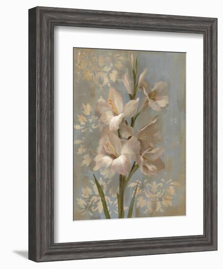 Gladiola on Soft Blue-Silvia Vassileva-Framed Art Print