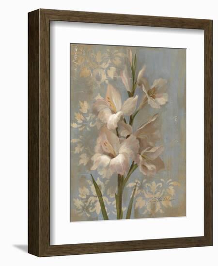 Gladiola on Soft Blue-Silvia Vassileva-Framed Art Print