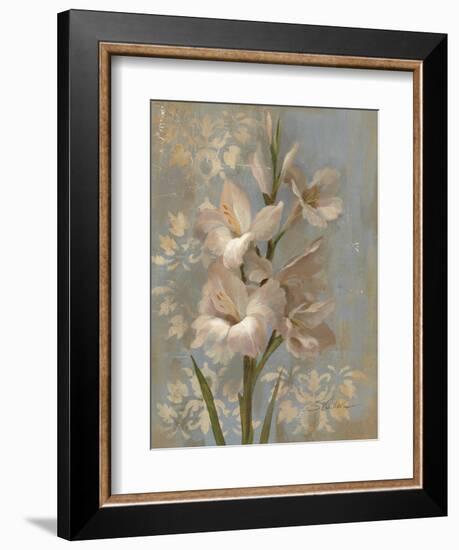 Gladiola on Soft Blue-Silvia Vassileva-Framed Art Print