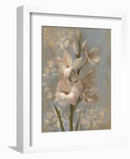 Gladiola on Soft Blue-Silvia Vassileva-Framed Art Print