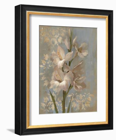 Gladiola on Soft Blue-Silvia Vassileva-Framed Art Print