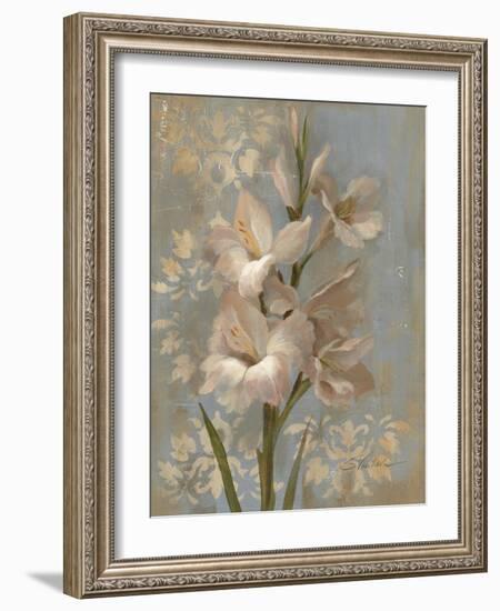 Gladiola on Soft Blue-Silvia Vassileva-Framed Art Print