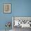 Gladiola on Soft Blue-Silvia Vassileva-Framed Art Print displayed on a wall
