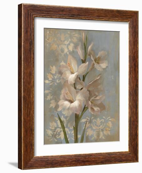 Gladiola on Soft Blue-Silvia Vassileva-Framed Art Print