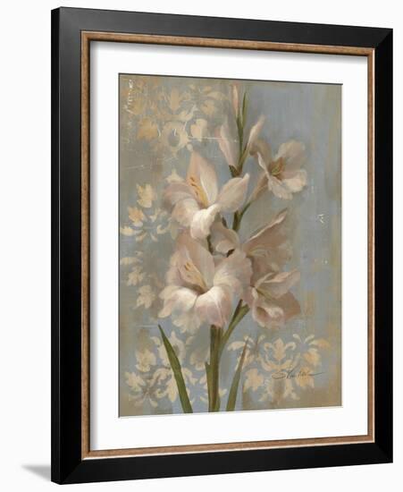 Gladiola on Soft Blue-Silvia Vassileva-Framed Art Print