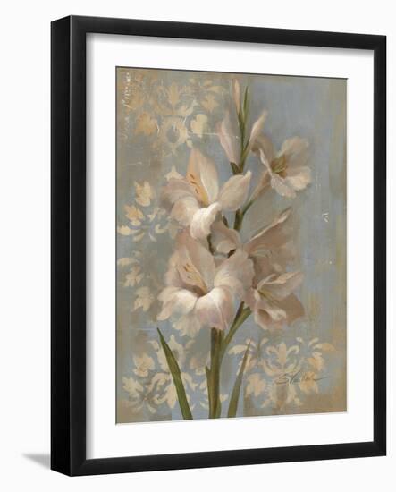 Gladiola on Soft Blue-Silvia Vassileva-Framed Art Print