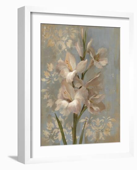 Gladiola on Soft Blue-Silvia Vassileva-Framed Art Print