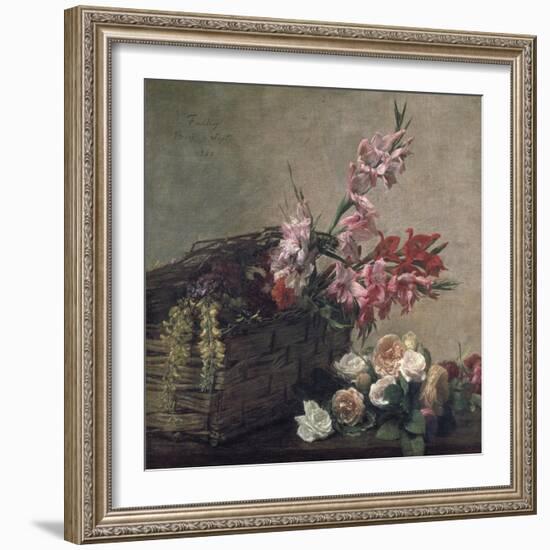 Gladioli and Roses, 1880-Henri Fantin-Latour-Framed Giclee Print
