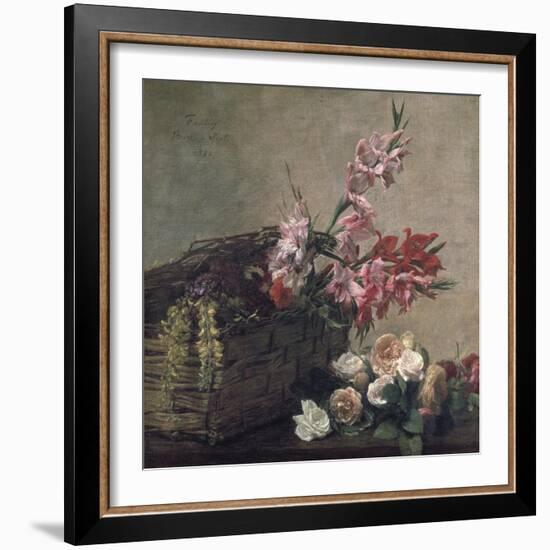 Gladioli and Roses, 1880-Henri Fantin-Latour-Framed Giclee Print