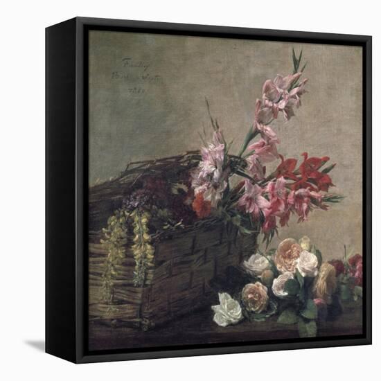 Gladioli and Roses, 1880-Henri Fantin-Latour-Framed Premier Image Canvas