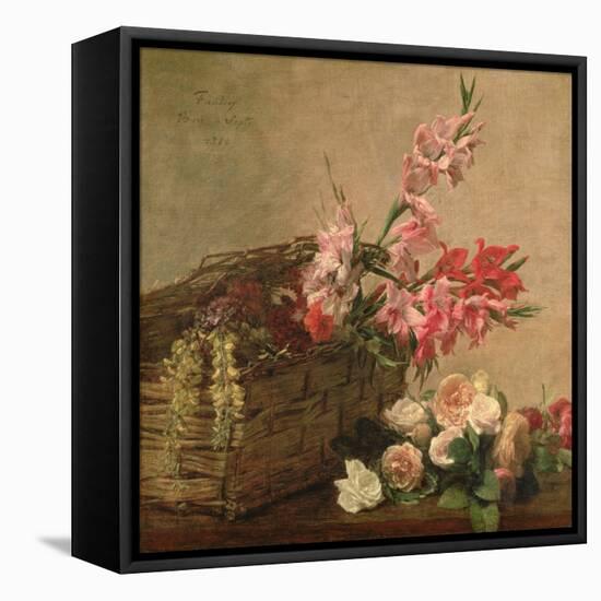 Gladioli and Roses, 1880-Ignace Henri Jean Fantin-Latour-Framed Premier Image Canvas