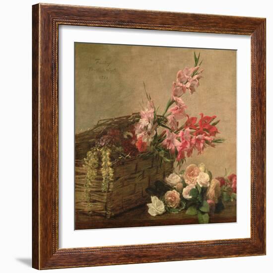 Gladioli and Roses, 1880-Ignace Henri Jean Fantin-Latour-Framed Giclee Print