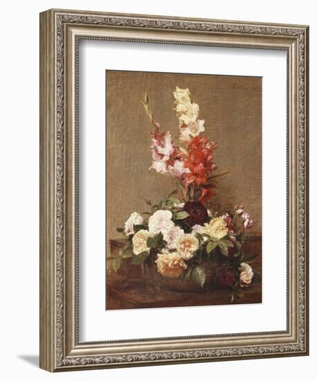 Gladioli and Roses, 1881-Henri Fantin-Latour-Framed Giclee Print