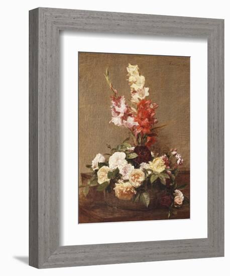 Gladioli and Roses, 1881-Henri Fantin-Latour-Framed Giclee Print