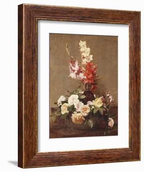 Gladioli and Roses, 1881-Henri Fantin-Latour-Framed Giclee Print