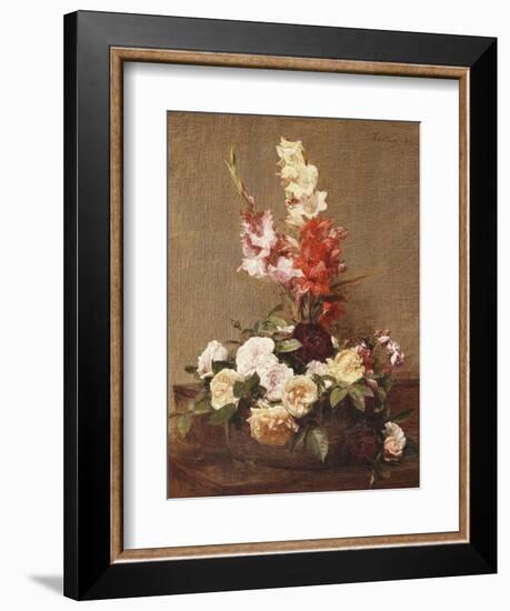 Gladioli and Roses, 1881-Henri Fantin-Latour-Framed Giclee Print