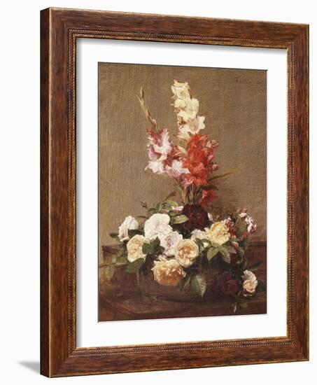 Gladioli and Roses, 1881-Henri Fantin-Latour-Framed Giclee Print