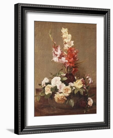 Gladioli and Roses, 1881-Henri Fantin-Latour-Framed Giclee Print