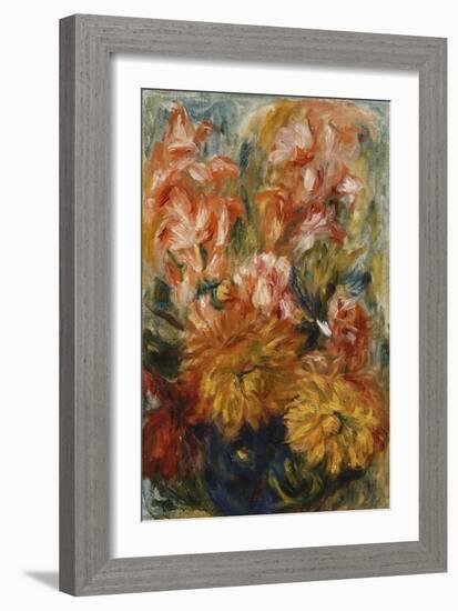 Gladioli in a Blue Vase; Glaieuls Dans Un Vase Bleu-Pierre-Auguste Renoir-Framed Giclee Print