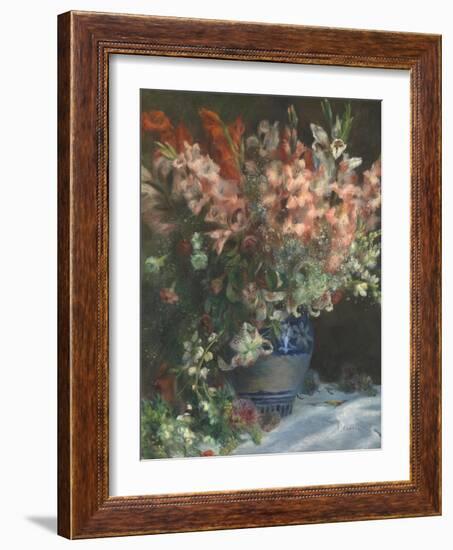 Gladioli in a Vase, C. 1875-Pierre-Auguste Renoir-Framed Giclee Print