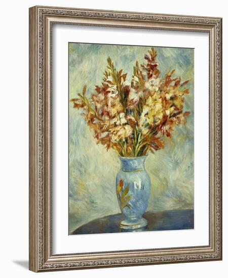 Gladioli in Blue Vase; Glaieuls Au Vase Bleu, 1884-Pierre-Auguste Renoir-Framed Giclee Print