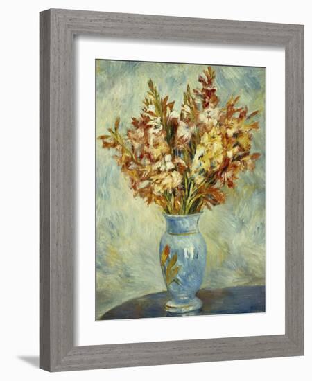 Gladioli in Blue Vase; Glaieuls Au Vase Bleu, 1884-Pierre-Auguste Renoir-Framed Giclee Print