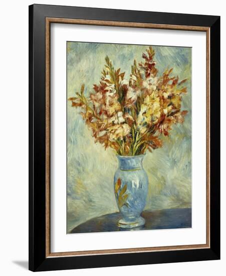 Gladioli in Blue Vase; Glaieuls Au Vase Bleu, 1884-Pierre-Auguste Renoir-Framed Giclee Print