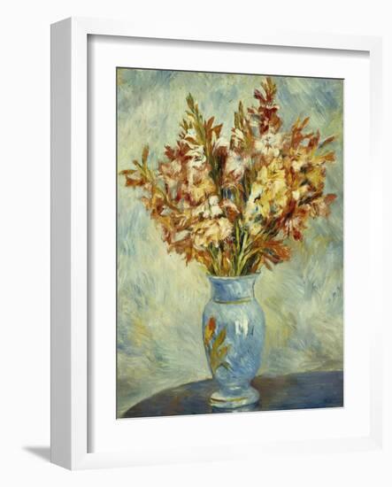 Gladioli in Blue Vase; Glaieuls Au Vase Bleu, 1884-Pierre-Auguste Renoir-Framed Giclee Print