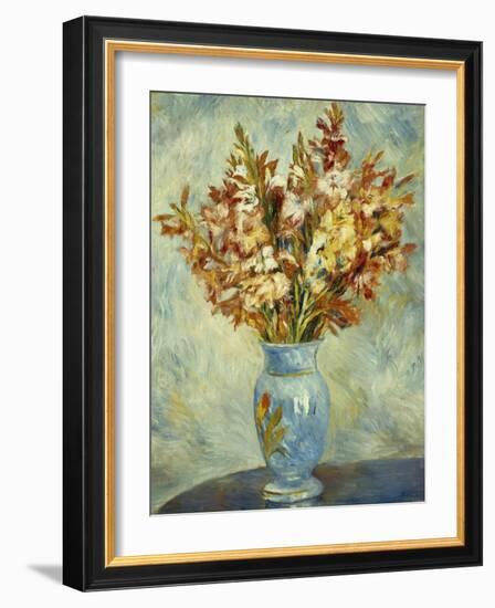 Gladioli in Blue Vase; Glaieuls Au Vase Bleu, 1884-Pierre-Auguste Renoir-Framed Giclee Print