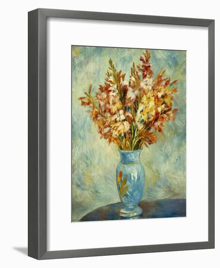 Gladioli in Blue Vase (Glaieuls au Vase Bleu). 1884-Pierre-Auguste Renoir-Framed Giclee Print