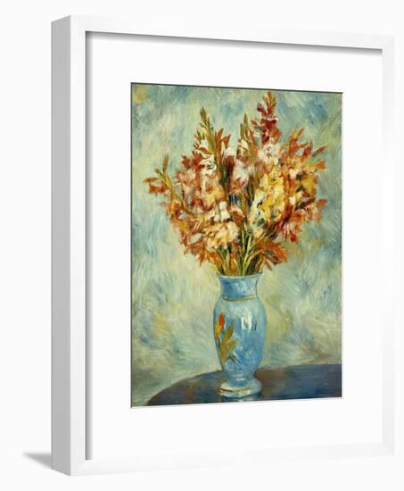 Gladioli in Blue Vase (Glaieuls au Vase Bleu). 1884-Pierre-Auguste Renoir-Framed Giclee Print