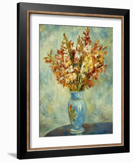 Gladioli in Blue Vase (Glaieuls au Vase Bleu). 1884-Pierre-Auguste Renoir-Framed Giclee Print