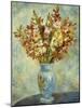 Gladioli in Blue Vase-Pierre-Auguste Renoir-Mounted Giclee Print