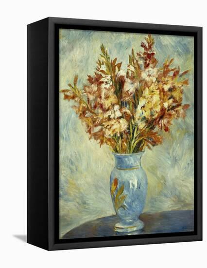 Gladioli in Blue Vase-Pierre-Auguste Renoir-Framed Premier Image Canvas