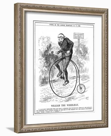 Gladstone as Cyclist-John Tenniel-Framed Art Print