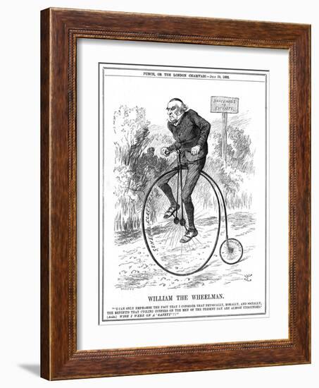 Gladstone as Cyclist-John Tenniel-Framed Art Print