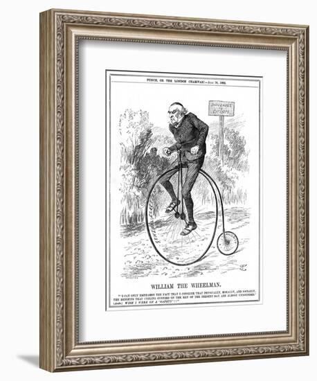 Gladstone as Cyclist-John Tenniel-Framed Art Print