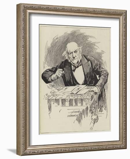 Gladstone Delivering a Speech in the House of Commons-null-Framed Giclee Print