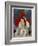 Glamorous Red Cross Nurse Posing in Front of a Cross and Spitfire-null-Framed Art Print