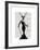 Glamour Deer in Black-Fab Funky-Framed Art Print