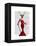 Glamour Deer in Red-Fab Funky-Framed Stretched Canvas