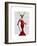 Glamour Deer in Red-Fab Funky-Framed Premium Giclee Print