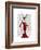 Glamour Deer in Red-Fab Funky-Framed Premium Giclee Print