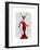 Glamour Deer in Red-Fab Funky-Framed Premium Giclee Print