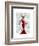 Glamour Deer in Red-Fab Funky-Framed Art Print