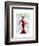 Glamour Deer in Red-Fab Funky-Framed Art Print